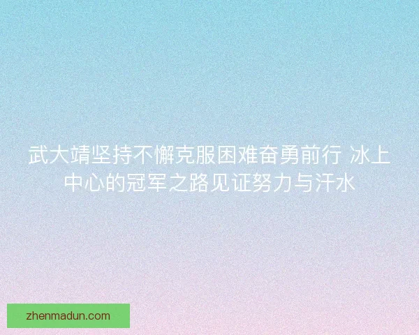 武大靖坚持不懈克服困难奋勇前行 冰上中心的冠军之路见证努力与汗水