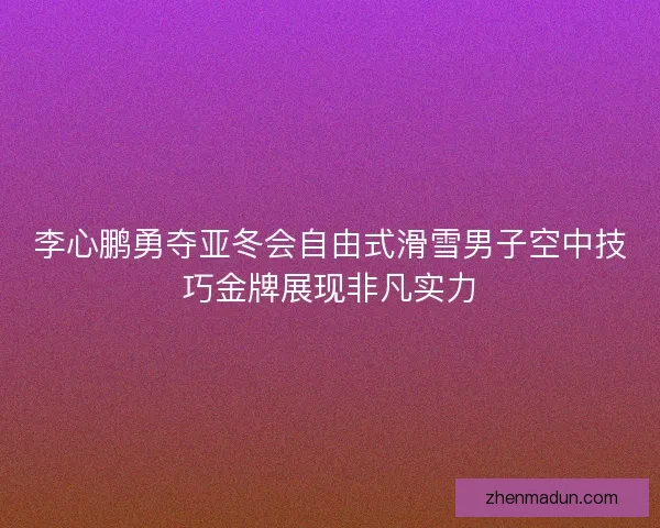 李心鹏勇夺亚冬会自由式滑雪男子空中技巧金牌展现非凡实力
